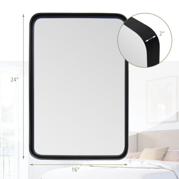 Rectangular Wall Mount Bathroom Mirror with Solid Steel Frame - Image 8