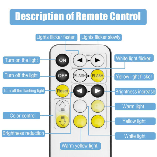 Hollywood Vanity Lighted Makeup Mirror Remote Control 4 Color Dimming - Image 3