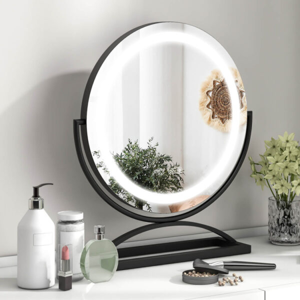 16 Inch Round Makeup Vanity Mirror with 3 Color Dimmable LED Lighting - Image 9