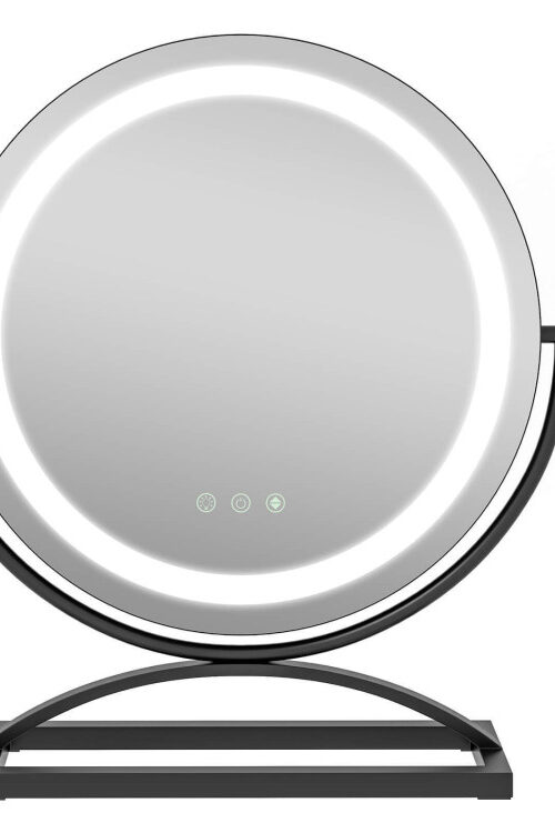 16 Inch Round Makeup Vanity Mirror with 3 Color Dimmable LED Lighting