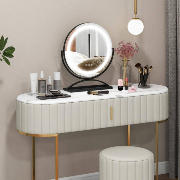 16 Inch Round Makeup Vanity Mirror with 3 Color Dimmable LED Lighting - Image 7