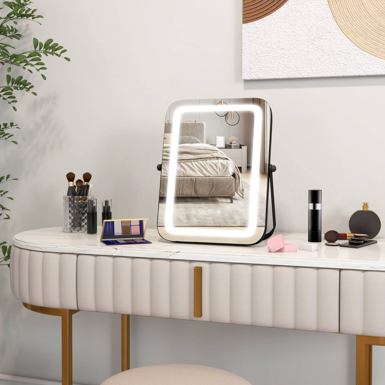 16 x 12 Inch Rectangular Vanity Makeup Mirror with 3 Color Dimmable Lighting - Image 9