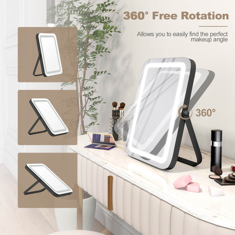 16 x 12 Inch Rectangular Vanity Makeup Mirror with 3 Color Dimmable Lighting - Image 3