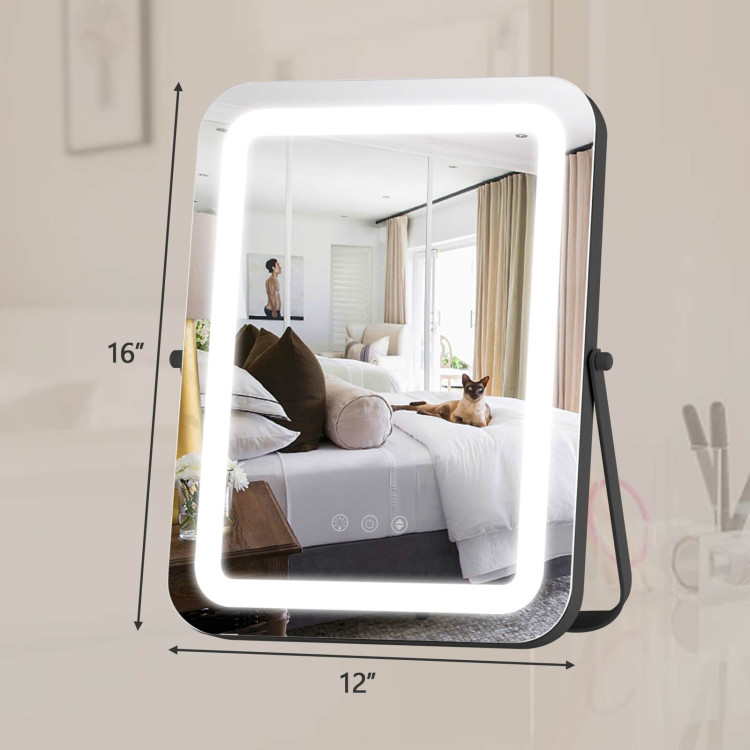 16 x 12 Inch Rectangular Vanity Makeup Mirror with 3 Color Dimmable Lighting - Image 6