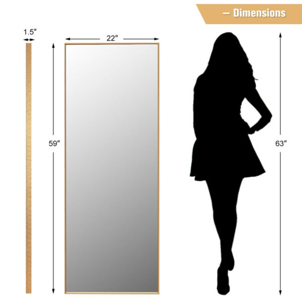 59 Inch Full Length Mirror Large Rectangle Bedroom Mirror - Image 8