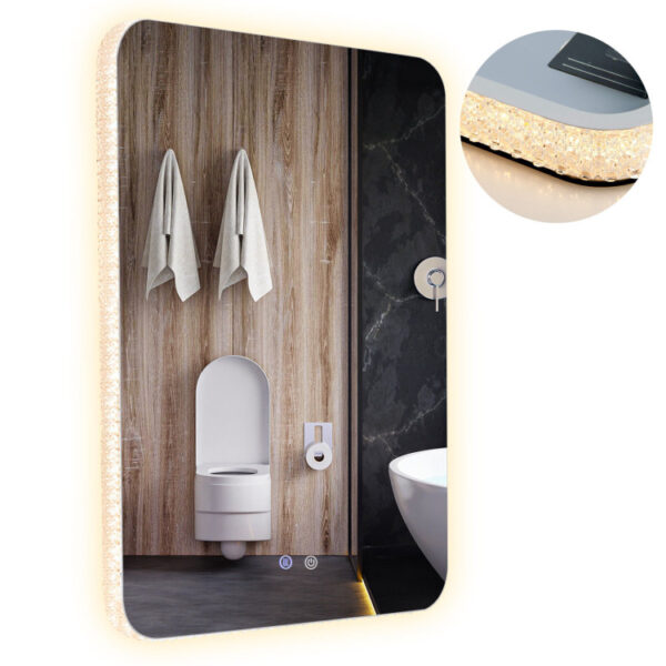 32 x 24 Inch Shatterproof Wall Mirror with 3-Color Lights and  Anti-Fog Function - Image 6