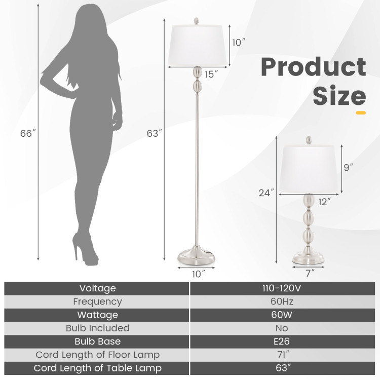 3-Piece Table and Floor Lamp Set - Image 7