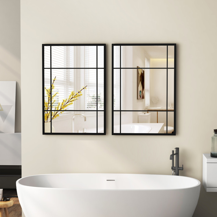 40 x 28 Inch Wall Mounted Mirror Metal Framed Hanging Mirror for Living Room Bedroom - Image 10