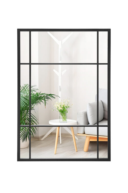 40 x 28 Inch Wall Mounted Mirror Metal Framed Hanging Mirror for Living Room Bedroom