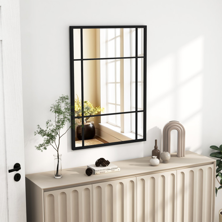 40 x 28 Inch Wall Mounted Mirror Metal Framed Hanging Mirror for Living Room Bedroom - Image 6