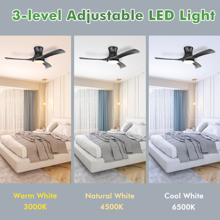 52 Inch Flush Mount Ceiling Fan with LED Light - Image 4