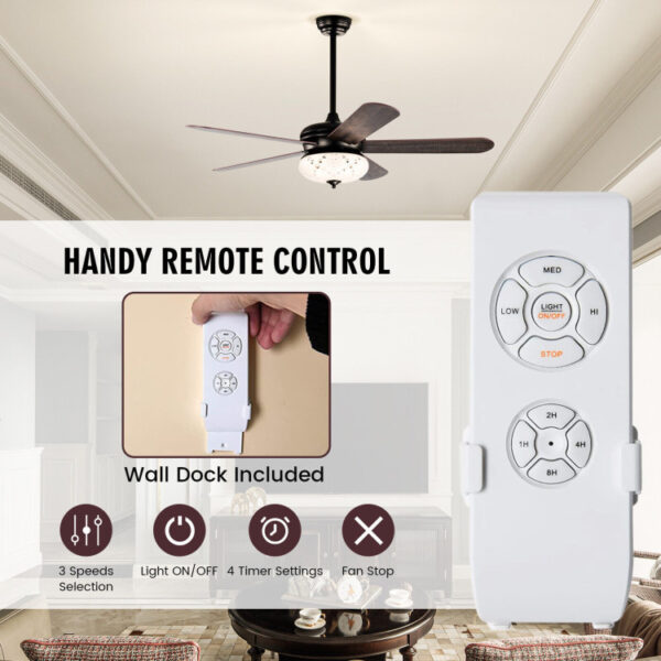 52 Inches Ceiling Fan with Remote Control - Image 5