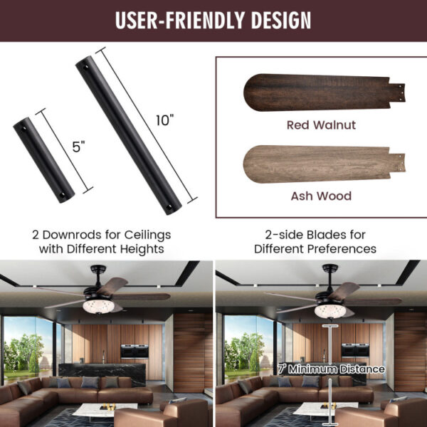 52 Inches Ceiling Fan with Remote Control - Image 9