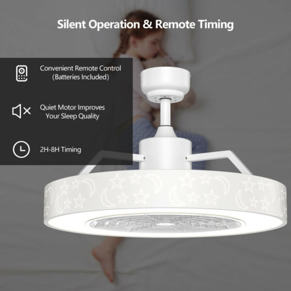 23 Inch Ceiling Fan with LED Light and Remote Control - Image 4