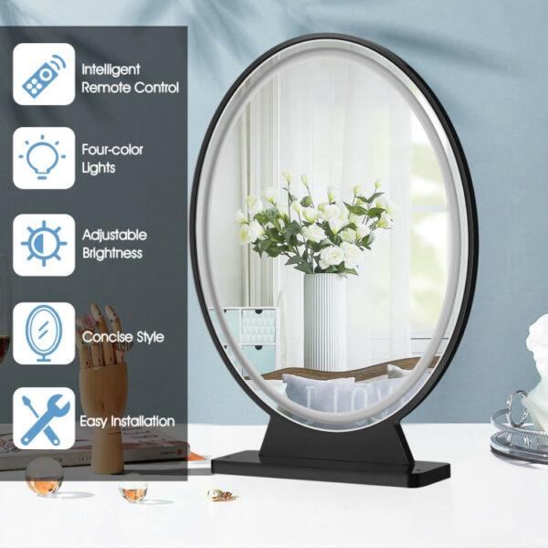 Hollywood Vanity Lighted Makeup Mirror Remote Control 4 Color Dimming - Image 10