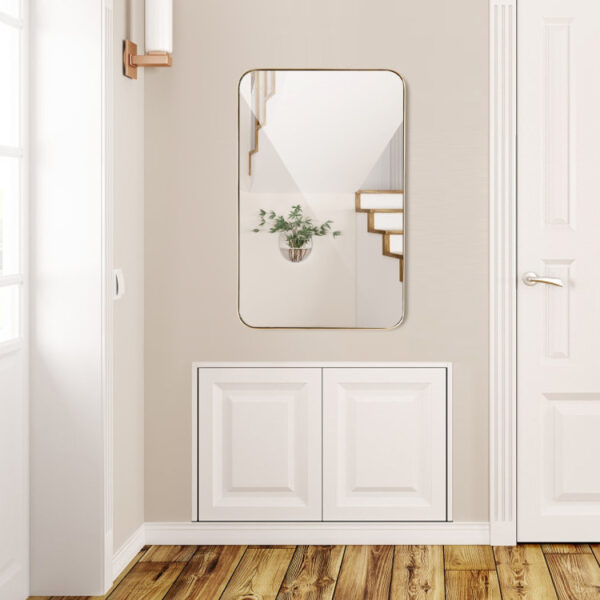 32 x 20 Inch Metal Frame Wall-Mounted Rectangle Mirror - Image 11