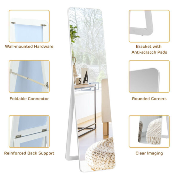 63 x 14.5 Inch Full Length Frameless Wall Mountable Floor Mirror - Image 2