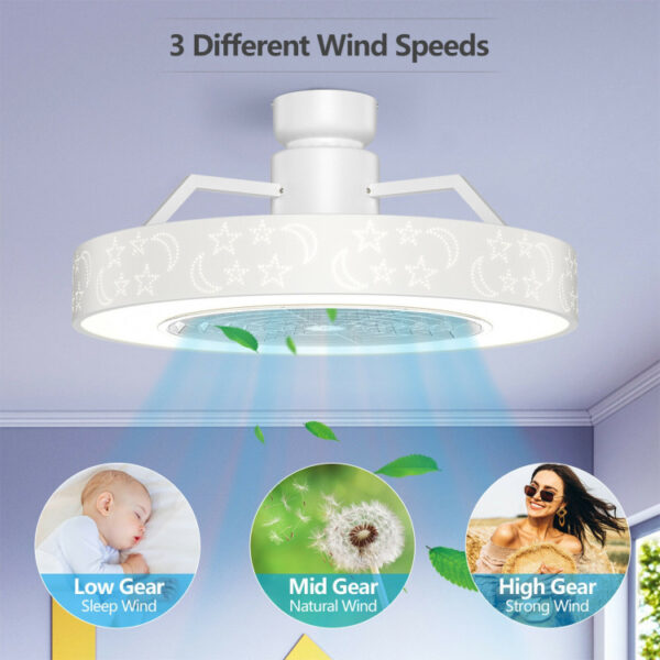 23 Inch Ceiling Fan with LED Light and Remote Control - Image 8