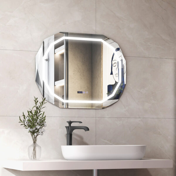 Anti-Fog Bathroom Mirror with 3 Color LED Light Memory Function - Image 2