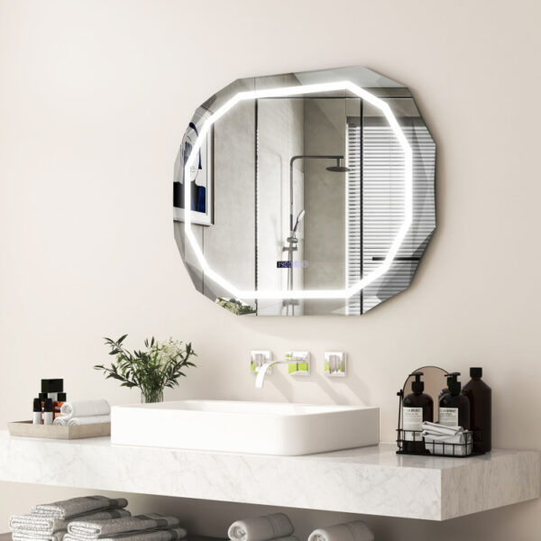 Anti-Fog Bathroom Mirror with 3 Color LED Light Memory Function - Image 10