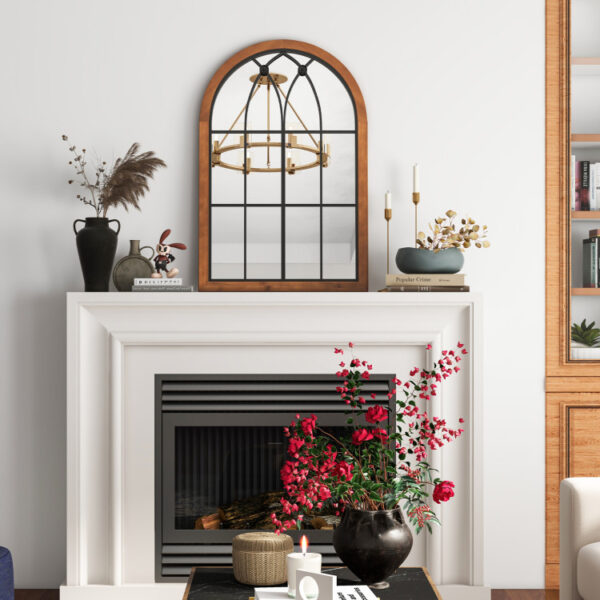 Arched Window Finished Mirror with Back Board - Image 9