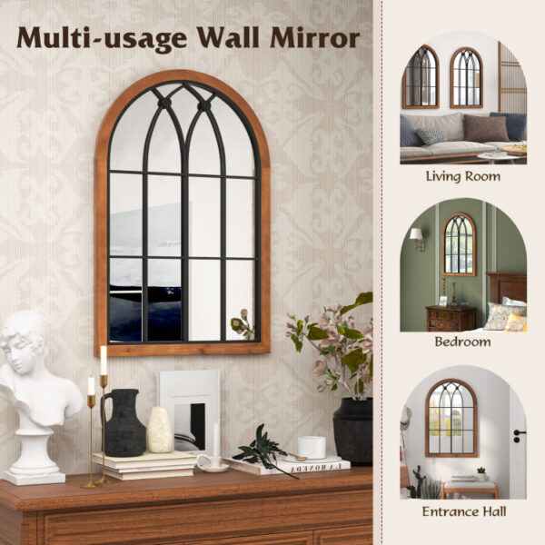 Arched Window Finished Mirror with Back Board - Image 4