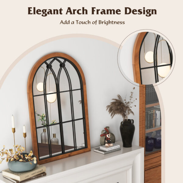 Arched Window Finished Mirror with Back Board - Image 3