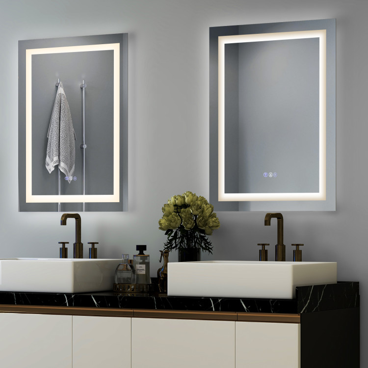 32 Inch x 24 Inch Bathroom Anti-Fog Wall Mirror with Colorful Light - Image 8