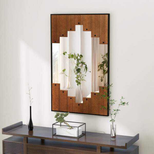 37.5 Inch x 26.5 Inch Decorative Rectangle Wall Mirror with Piano Key-Shaped Frame - Image 10