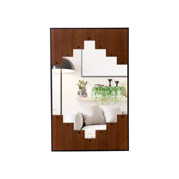 37.5 Inch x 26.5 Inch Decorative Rectangle Wall Mirror with Piano Key-Shaped Frame