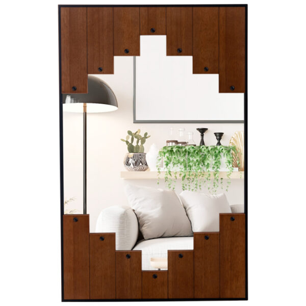 37.5 Inch x 26.5 Inch Decorative Rectangle Wall Mirror with Piano Key-Shaped Frame - Image 9