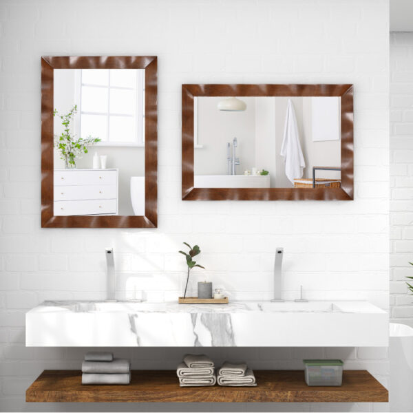 41.5 x 28 inches Farmhouse Wall Mirror with Solid Wood Frame - Image 10