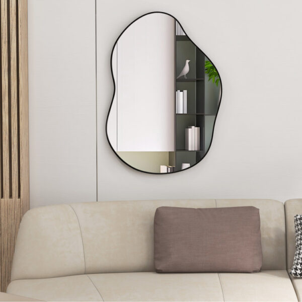 22 Inch x 30.5 Inch Irregular Wall Mounted Mirror with Premium Back Board - Image 10