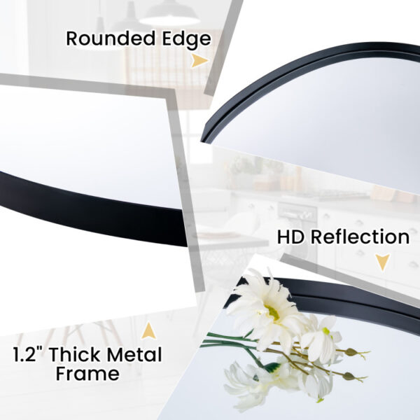 22 Inch x 30.5 Inch Irregular Wall Mounted Mirror with Premium Back Board - Image 2