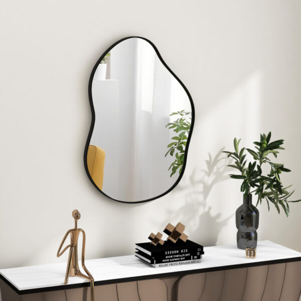 22 Inch x 30.5 Inch Irregular Wall Mounted Mirror with Premium Back Board - Image 9