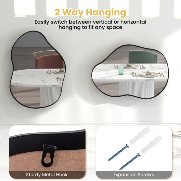 22 Inch x 30.5 Inch Irregular Wall Mounted Mirror with Premium Back Board - Image 4