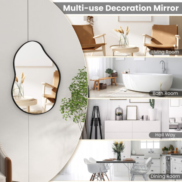 22 Inch x 30.5 Inch Irregular Wall Mounted Mirror with Premium Back Board - Image 3