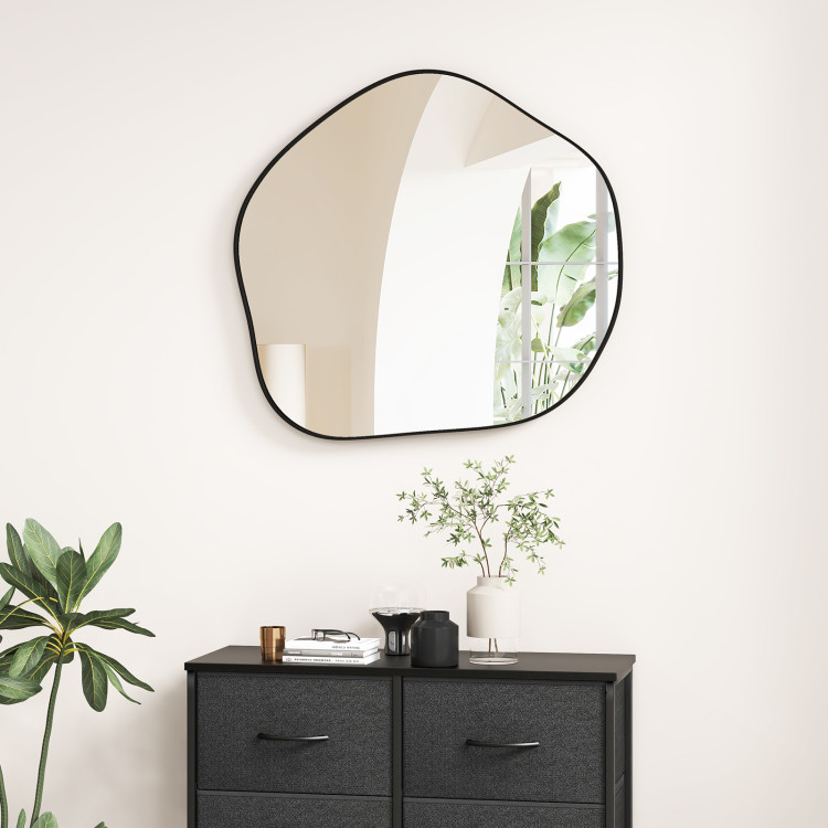 Irregular Wall Mirror Metal Frame Asymmetrical Mirror with Expansion Screws - Image 10