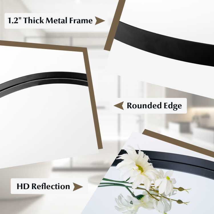 Irregular Wall Mirror Metal Frame Asymmetrical Mirror with Expansion Screws - Image 2