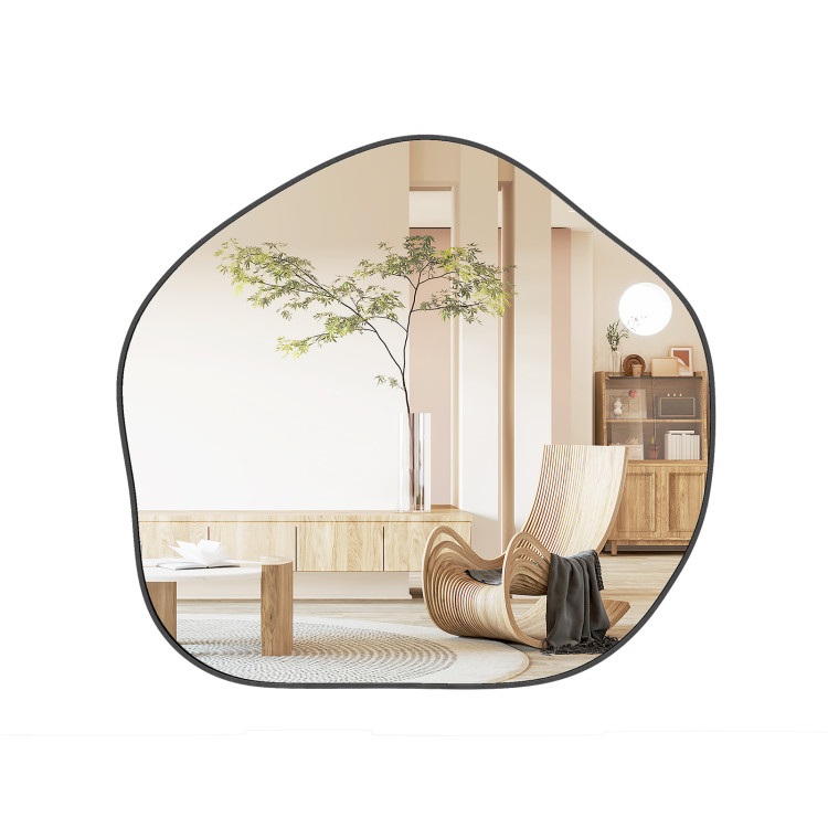 Irregular Wall Mirror Metal Frame Asymmetrical Mirror with Expansion Screws