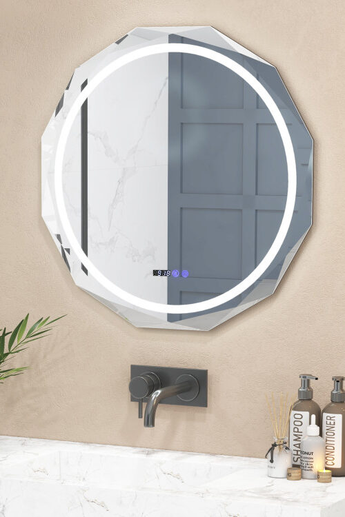 Defogging LED Bathroom Mirror with Stepless 3 Colors Temperature