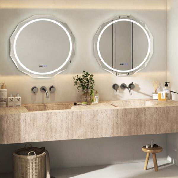 Defogging LED Bathroom Mirror with Stepless 3 Colors Temperature - Image 6