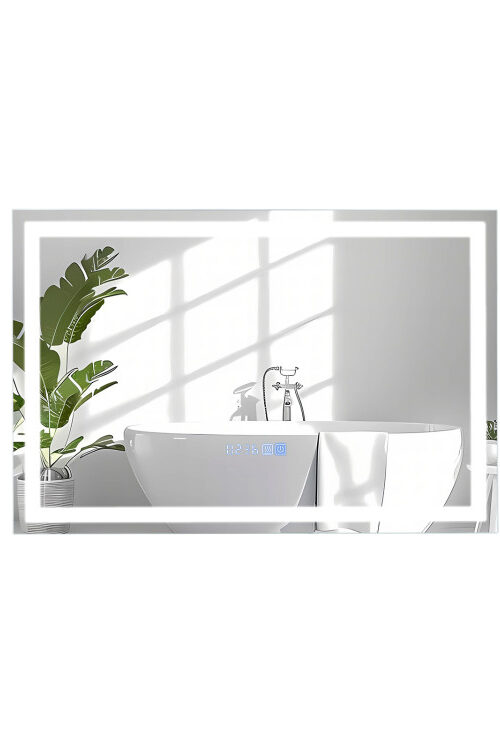 LED Bathroom Mirror Wall Mounted Rectangle Mirror with 3-Color Dimmable Lights
