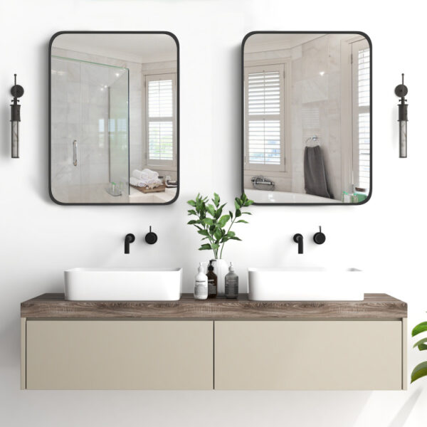 24 x 32 Inch Minimalist Wall Mounted Rectangle Mirror - Image 6