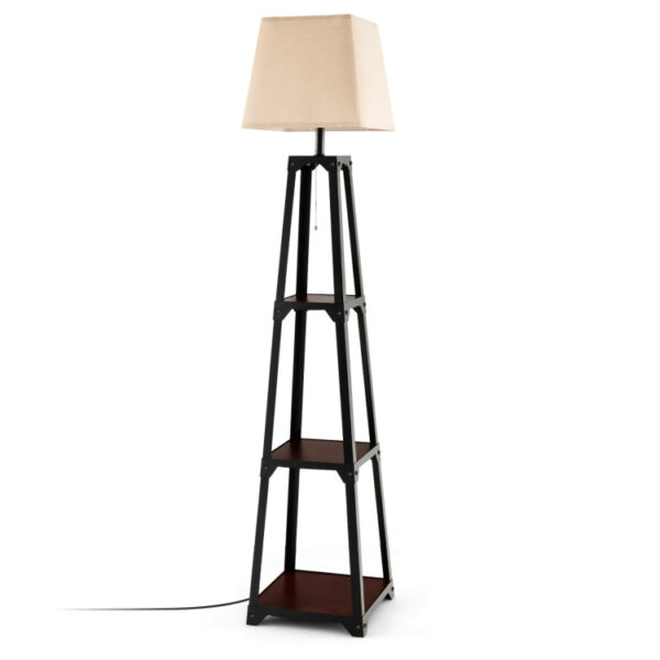 Trapezoidal Designed Floor Lamp with 3 Tiered Storage Shelf - Image 8