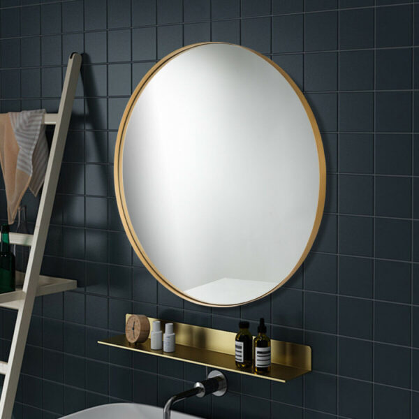 27.5 Inch Modern Metal Wall-Mounted Round Mirror for Bathroom - Image 9