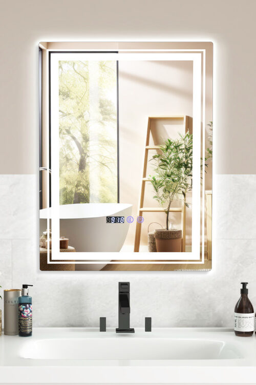 Defogging LED Bathroom Mirror with Memory Function and Anti-Fog