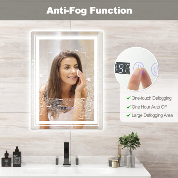 Defogging LED Bathroom Mirror with Memory Function and Anti-Fog - Image 6