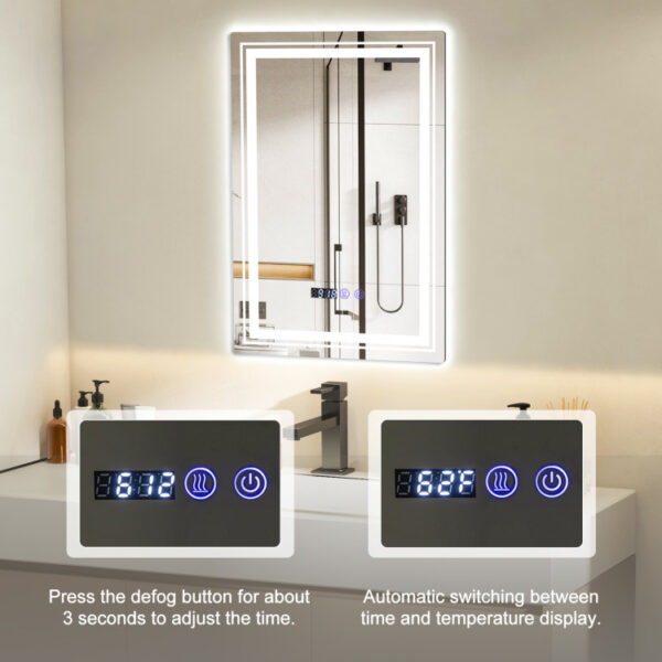 Defogging LED Bathroom Mirror with Memory Function and Anti-Fog - Image 8