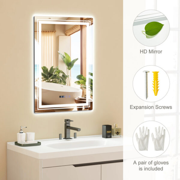 Defogging LED Bathroom Mirror with Memory Function and Anti-Fog - Image 3